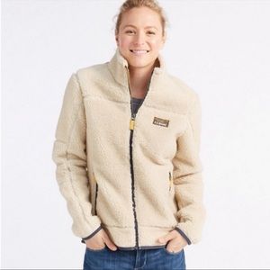 L.L.Bean Mountain Pile Fleece Sherpa Jacket Natural XS